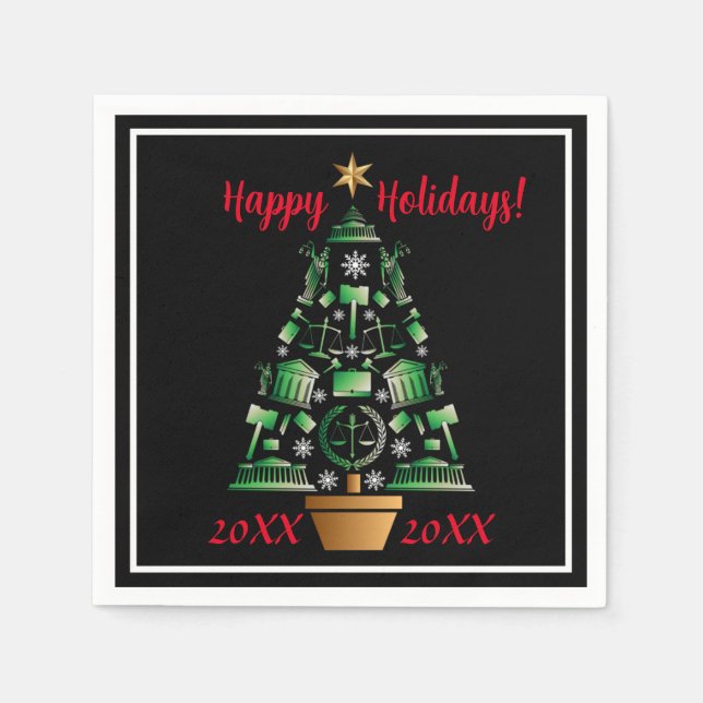 Anwaltsanwalt Weihnachtsbaum Serviette (Vorderseite)