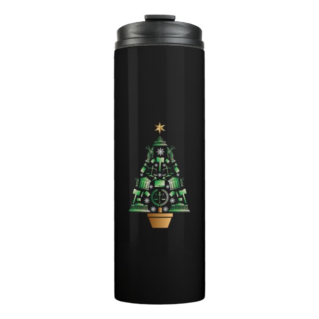 Anwaltsanwalt Weihnachtsbaum Thermosbecher (Vorderseite)