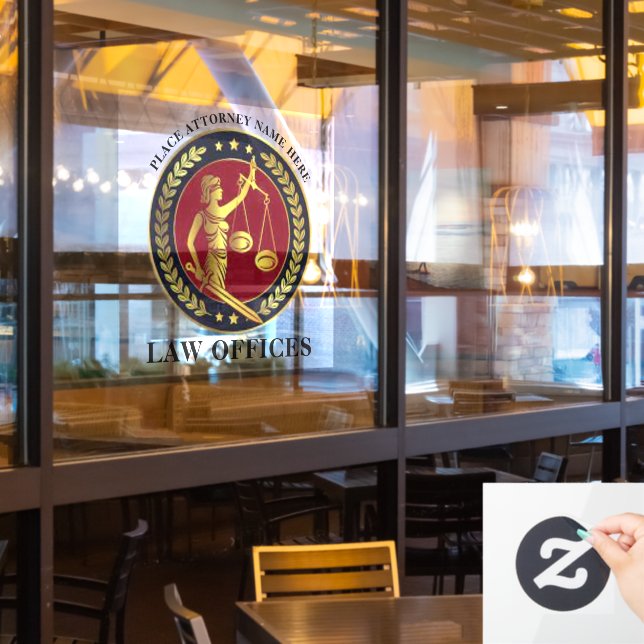 Anwaltskanzlei - Justizkanzlei - Laurels Fensteraufkleber (Restaurantfenster)
