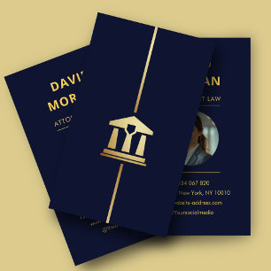 Anwaltskanzlei-Logo Rechtsanwalt Foto Navy Gold Visitenkarte
