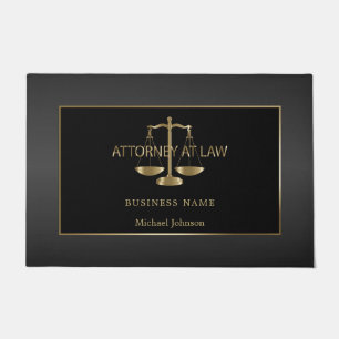 Anwaltskanzlei - Schwarz und Gold Fußmatte