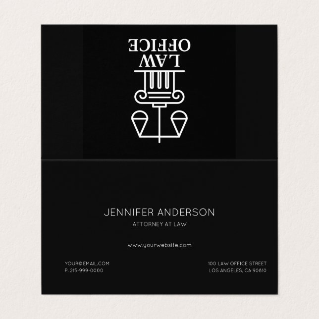 Anwaltskarte Visitenkarten (Außenseite Aufgefaltet)