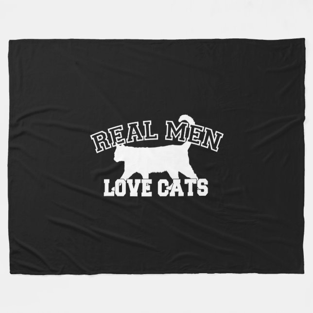 Anweisung Real Men Liebe Cats Fleecedecke (Vorderseite (Horizontal))