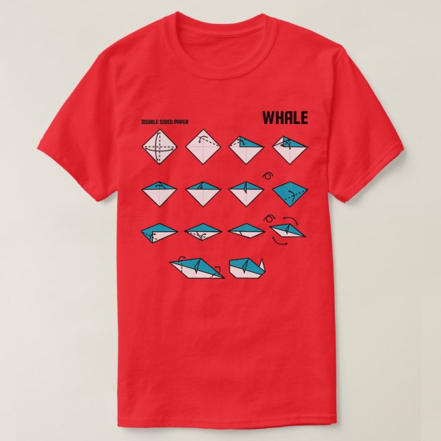 Anweisungen zum Origami Whale T-Shirt (Design vorne)