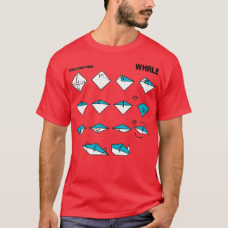 Anweisungen zum Origami Whale T-Shirt