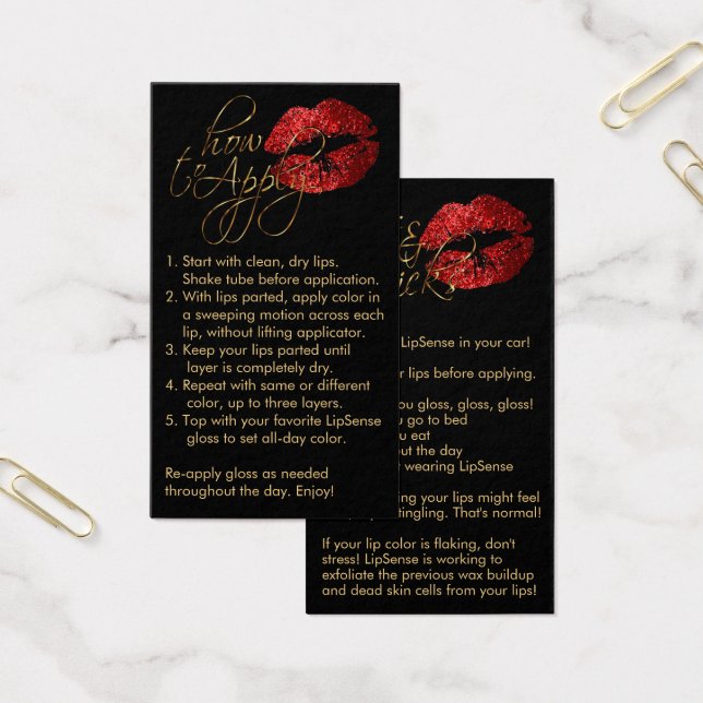 Anwenden - Rote Lippen auf schwarz (Büro)