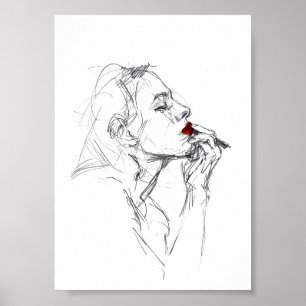Anwenden von Red Lipstick Poster