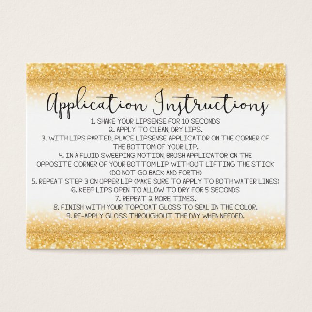 Anwendungsinstruktionskarte (Vorderseite)