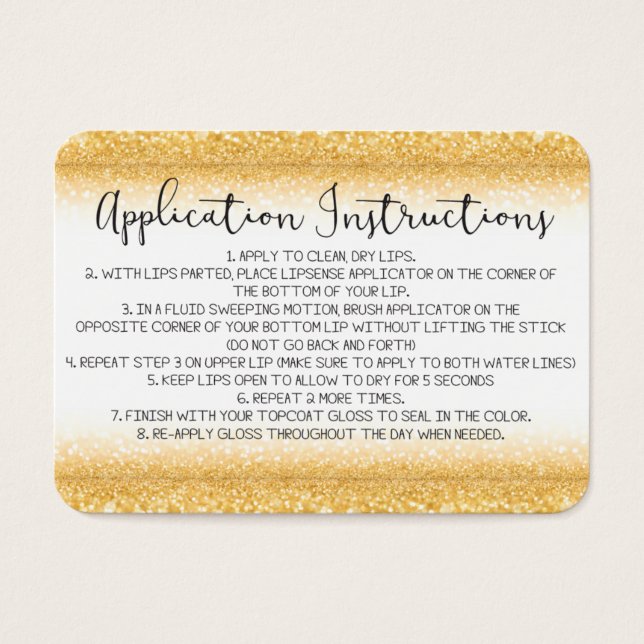 Anwendungsinstruktionskarte (Vorderseite)