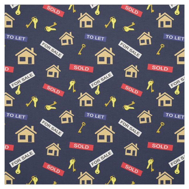 Anwesen Agent Realtor Realty Pattern auf Navy Blue Stoff (Muster)