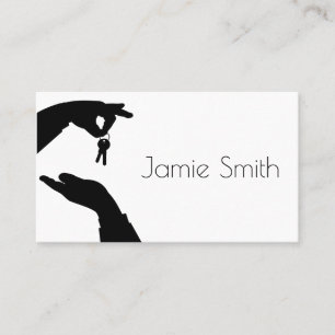 Anwesen Broker Verkaufschlüssel in der Hand  Visitenkarte