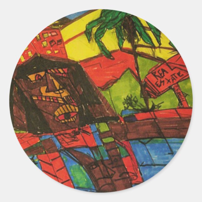 Anwesen-Crash Runder Aufkleber (Vorderseite)