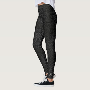 Anwesen-Damast-Muster-Leggings W wirkliche Leggings