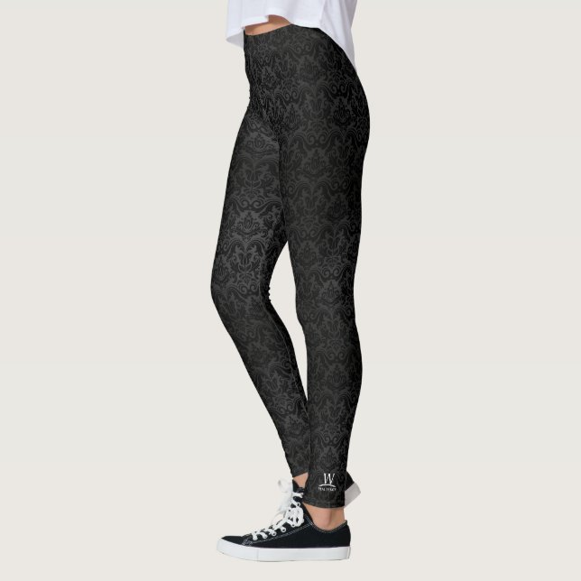 Anwesen-Damast-Muster-Leggings W wirkliche Leggings