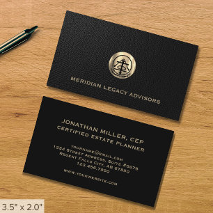 Anwesen Planning Business Cards Black and Gold Visitenkarte