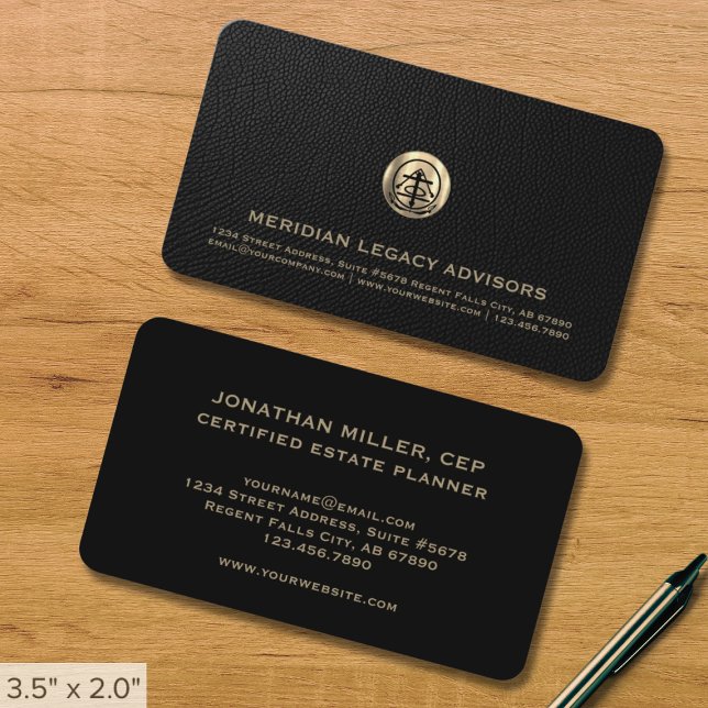Anwesen Planning Business Cards Black and Gold Visitenkarte (Von Creator hochgeladen)