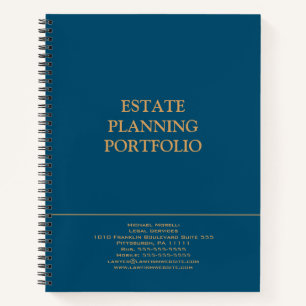 Anwesen Planning Portfolio - Blau Gold Notizbuch