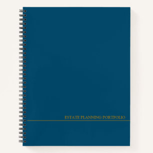 Anwesen Planning Portfolio - Schwarz Blau Notizbuch