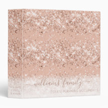 Anwesen-Planung benutzerdefinierte Rose Gold Glitz