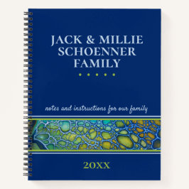 Anwesen-Planungsanleitungen für moderne Blaue Fami Notizbuch