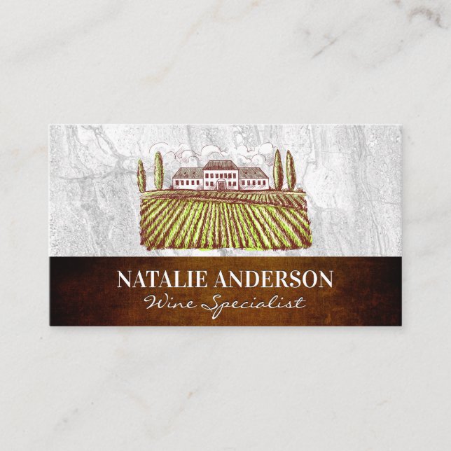 Anwesen | Rockschiefer und Textur Visitenkarte (Vorderseite)