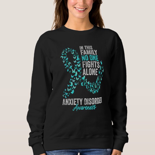 Anxiety Disorder Awareness Month Butterflies Teal  Sweatshirt (Vorderseite)