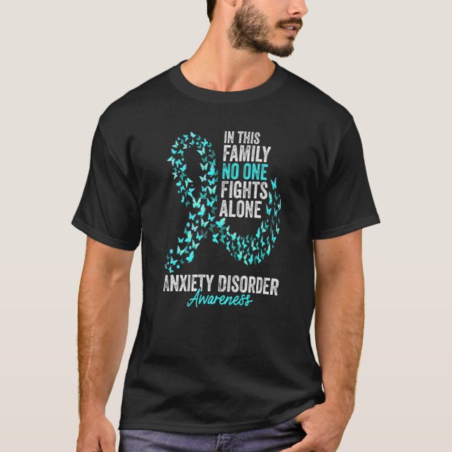 Anxiety Disorder Awareness Month Butterflies Teal  T-Shirt (Vorderseite)