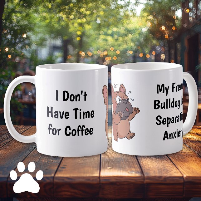 Anxious French Bulldog Cartoon Coffee Mug Kaffeetasse (French Bulldog Coffee Mug)