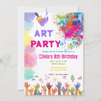 ANY AGE Art Party Paint Party Birthday Einladung