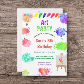 ANY AGE Art Party Paint Party Birthday Einladung