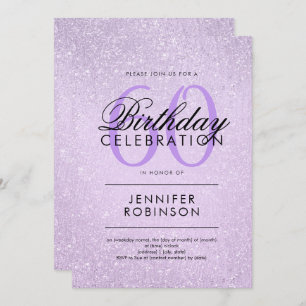 Any Age Birthday Lavender Purple Glitter Paint Einladung