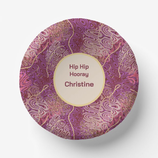 Any Age Birthday Silhouette Stencil Art Pattern Pappteller (Vorderseite)