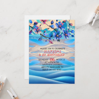 Any Age Birthday  snow is frozen Invitation  Invit Einladung