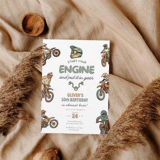 Any age Dirt bike boy birthday Einladung