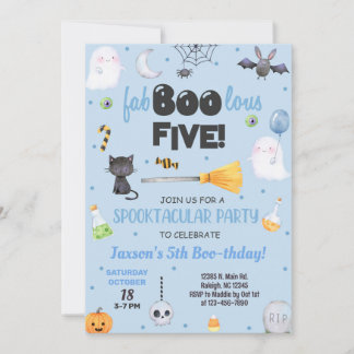 ANY AGE fa-boo-lous Halloween boy boo-thday invite Einladung