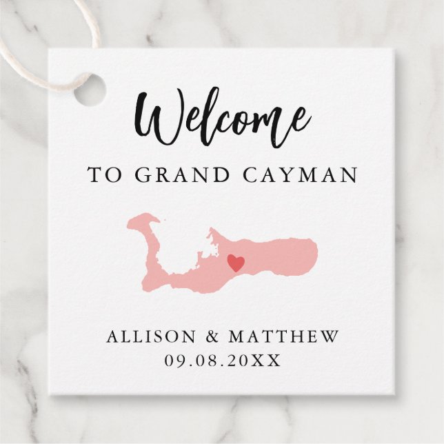 Any Color Grand Cayman Wedding Welcome Bag Geschenkanhänger (Vorderseite)