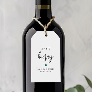 Any Color Heart Sip Sip Hooray Tags, Hochzeit Geschenkanhänger