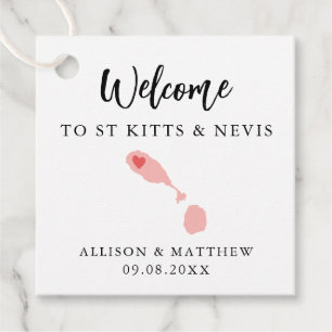 Any Color St. Kitts & Nevis Wedding Welcome Bag Geschenkanhänger