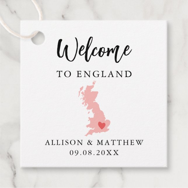 Any Color United Kingdom Wedding Welcome Bag Geschenkanhänger (Vorderseite)