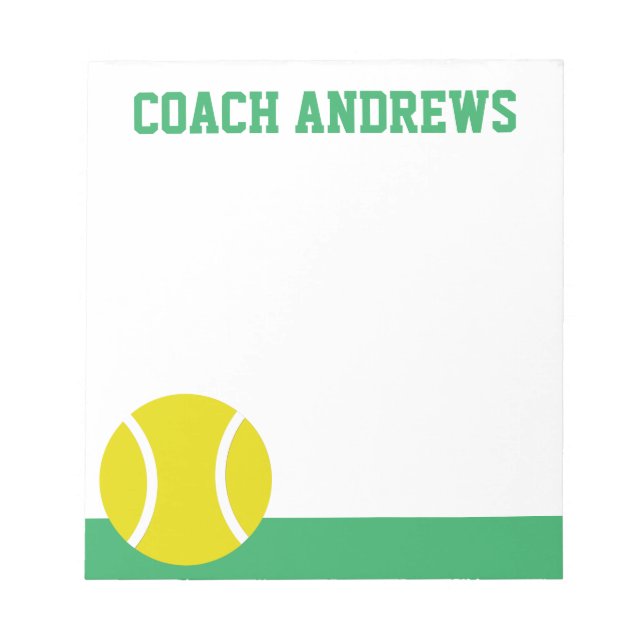 Any Colors Tennis Personalized Notepad Notizblock (Vorderseite)