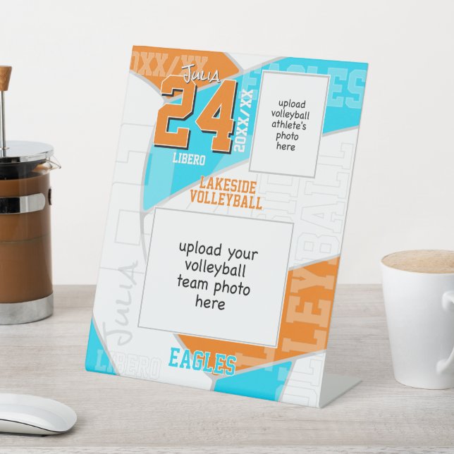 ANY team colors volleyball player + team photo Sockelschild (In SItu)