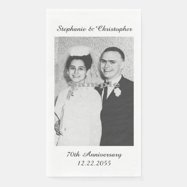 Any Wedding Anniversary Your Names and Photo Serviette (Vorderseite)