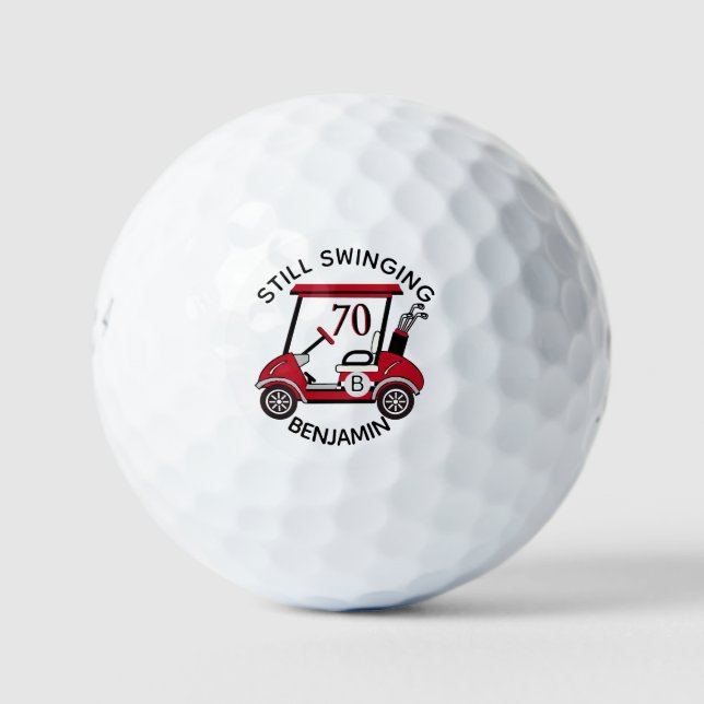 ANY YEAR Birthday Custom Cart Monogram Name  Golfball (Vorderseite)