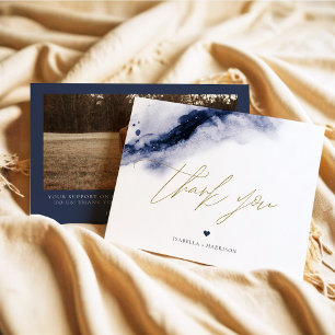 ANYA Boho Navy Blue Watercolor Dankeschön Karte
