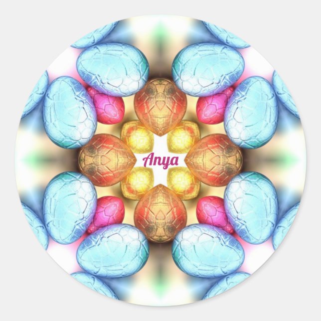 ANYA ~ EASTER ~WOW! Hübsche Eier Ostergeburt ~ Runder Aufkleber (Vorderseite)