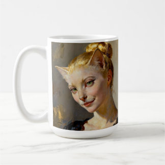 „Anya, gewissenhaft zufrieden“ – Eine feminine Kat Kaffeetasse
