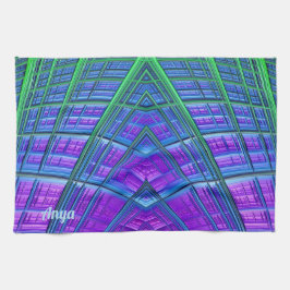 ANYA ~ Lila grünes Blau ~ ORIGINAL ~ Geschirrtuch