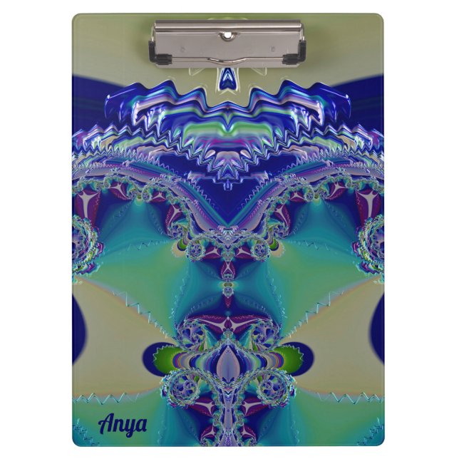 ANYA ~ WOW! STÄRKEN! Aqua Gelb Blau und Grün Klemmbrett (Vorderseite)