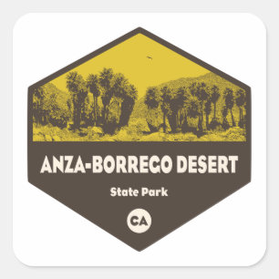 Anza-Borrego Wüste Staat Park/Garten: Quadratischer Aufkleber