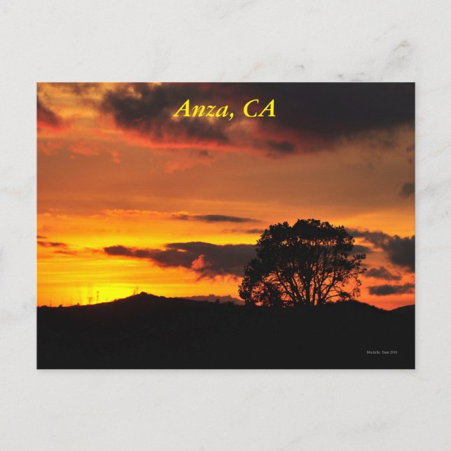 Anza, CA Sunset Postkarte (Vorderseite)